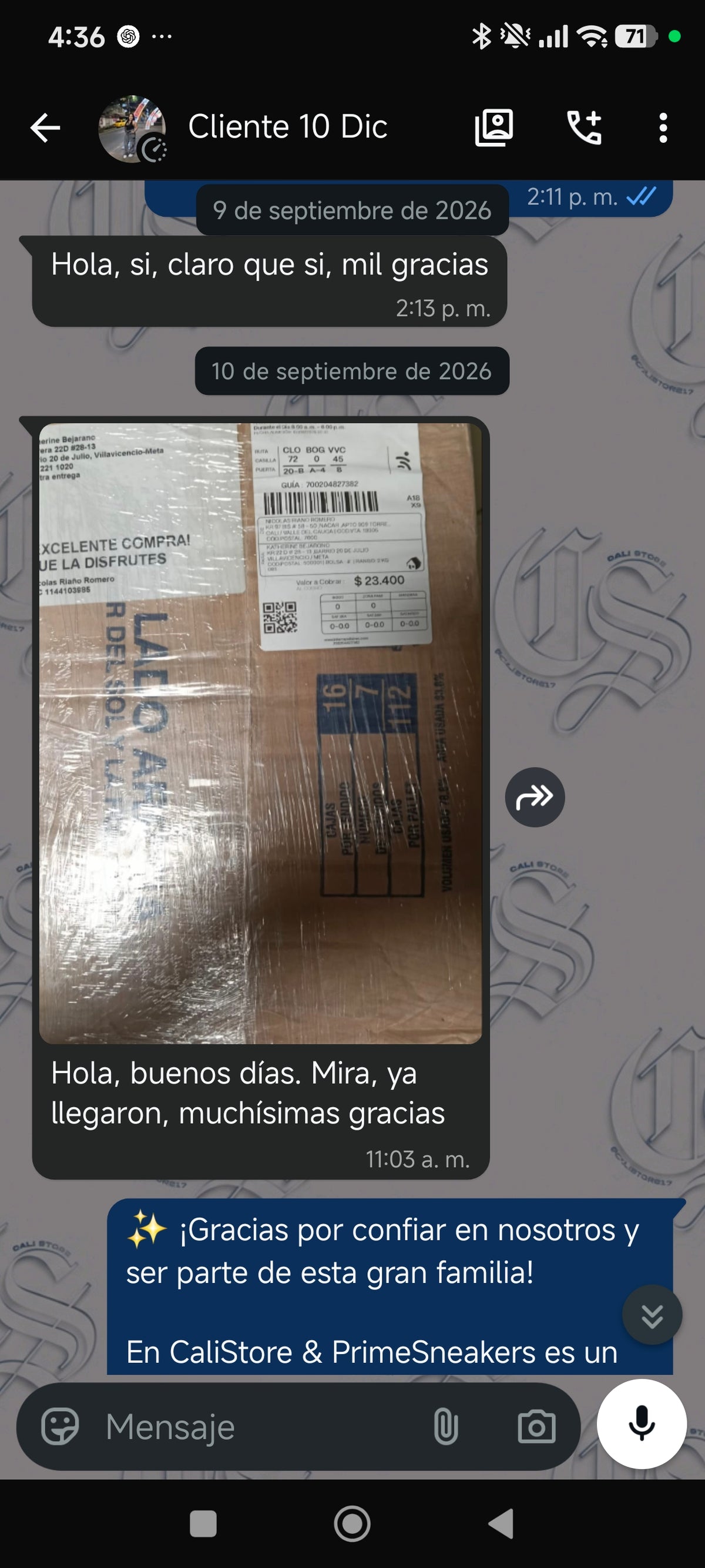 Cliente satisfecho