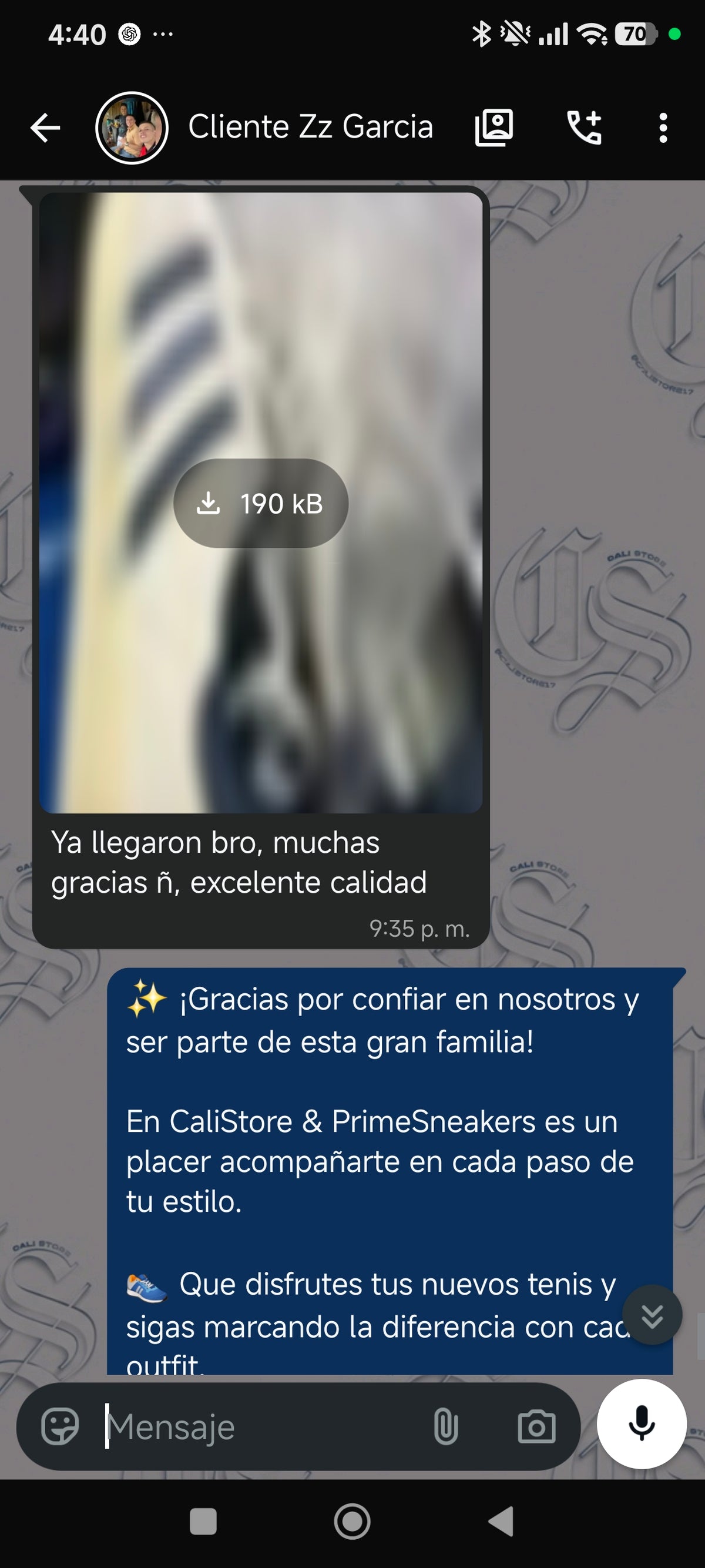 Cliente satisfecho